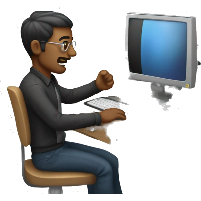 Hombre diseñando en ordenador emoji