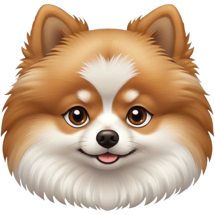 white and brown pomeranian emoji