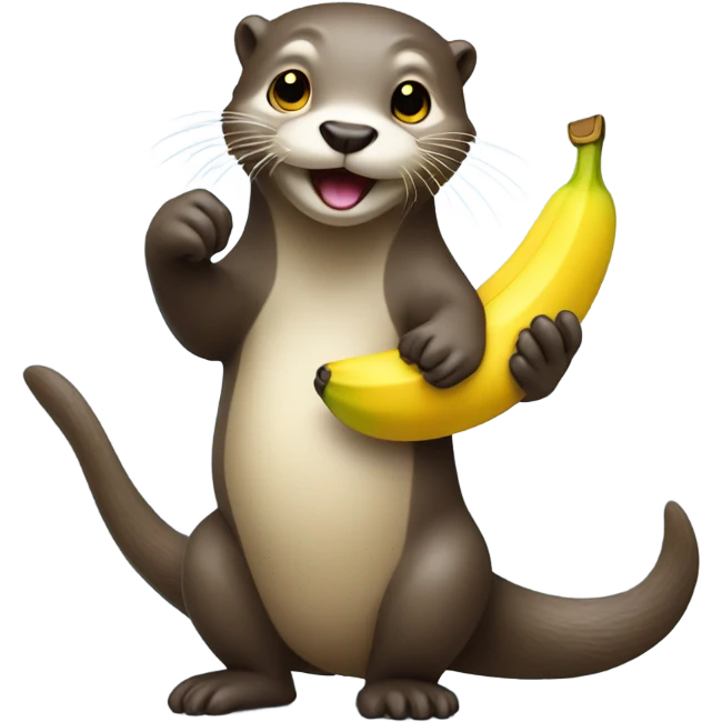 an otter holding a banana emoji