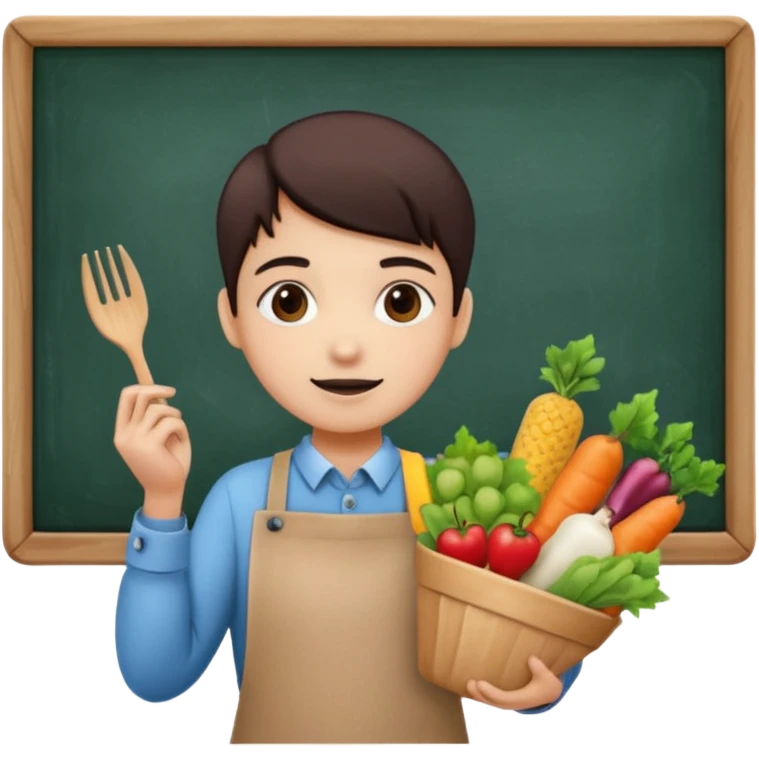 anamnesi alimentare con lavagnetta  emoji