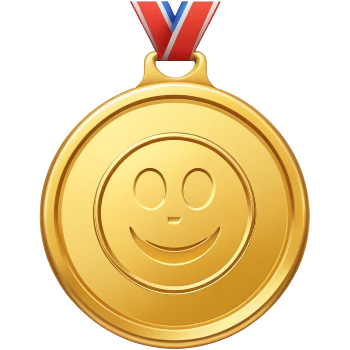 A gold first medal emoji