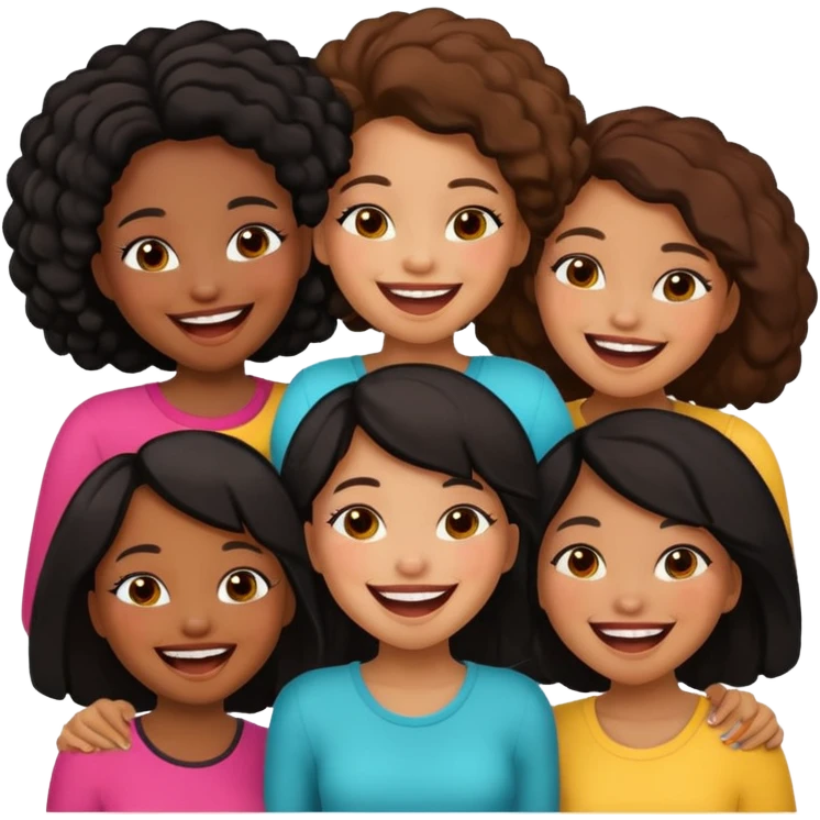 Different color Naked ebony girls laughing  emoji