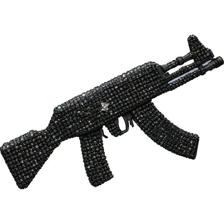 Ak47 made of black diamonds emoji