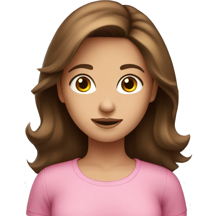Brown haired pretty girl in pink top emoji