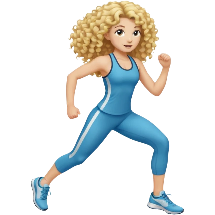 long hair curly blond haired girl DOING EXERCISE emoji