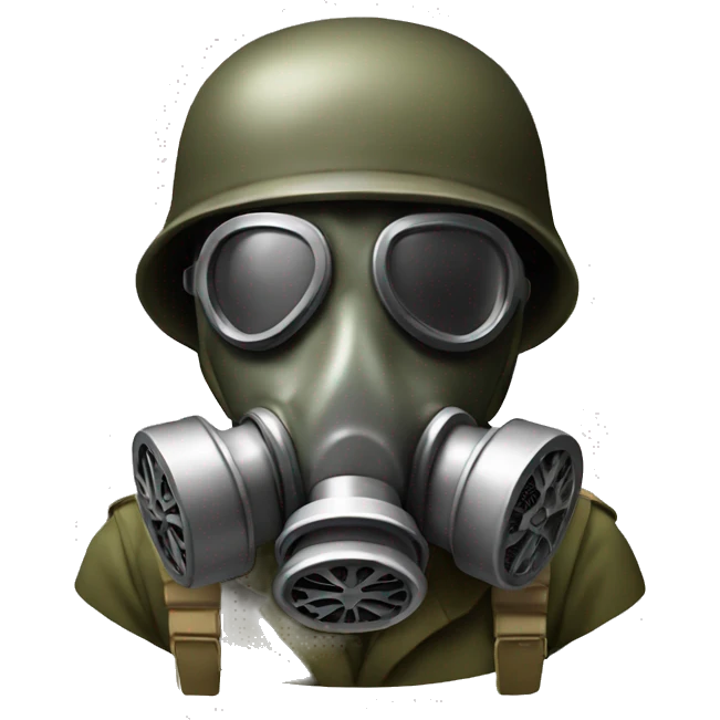 Us soldier ww2 in gas mask emoji