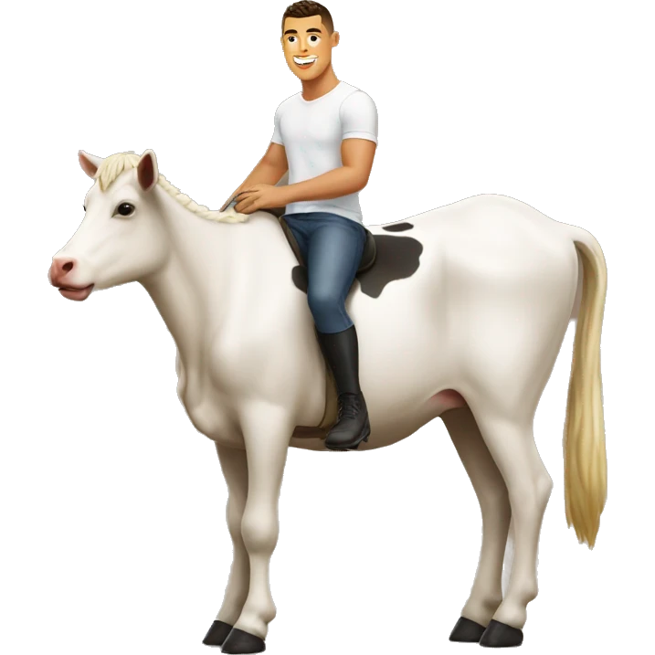 Ronaldo sur une vache emoji