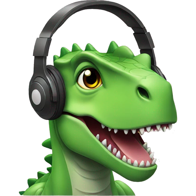 dinosaur wearing headphones emoji