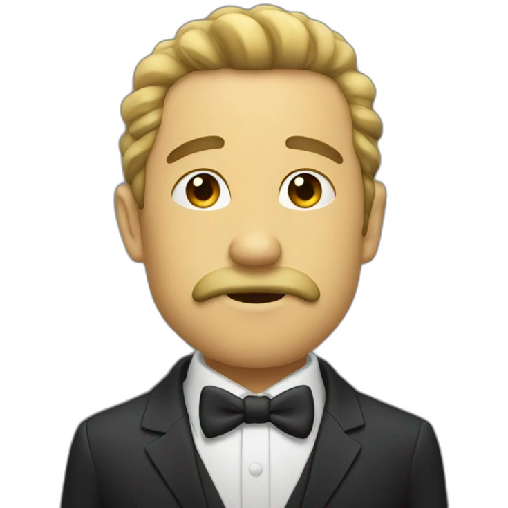 A man in a suite Shushing emoji