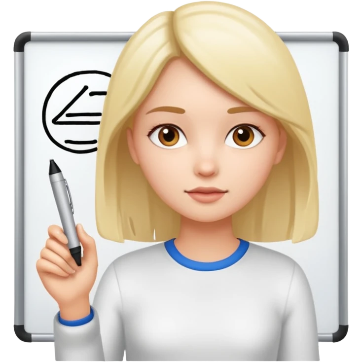 girl taking notes in board emoji