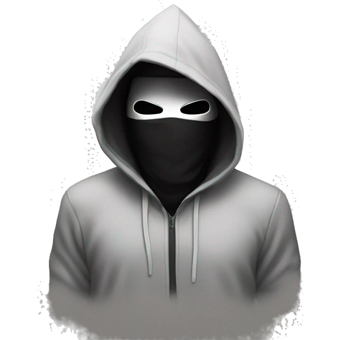 anonymous hacker masked with hoodie emoji