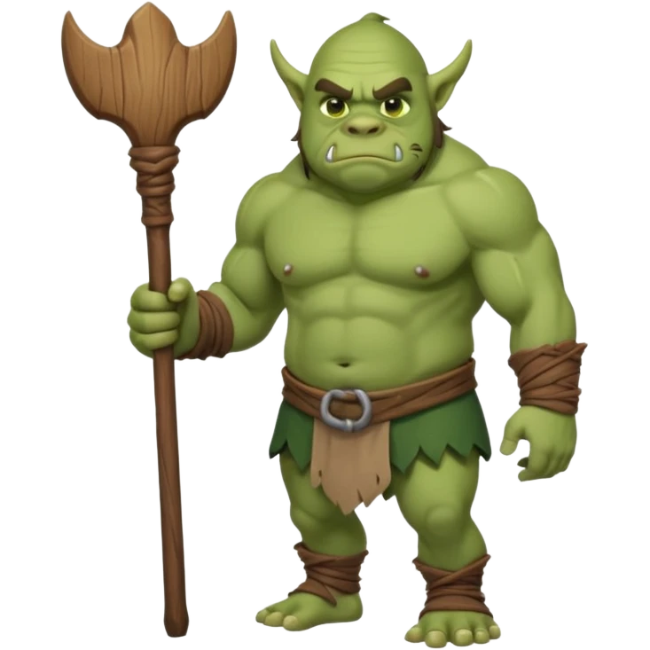 Ogre full body with stick emoji