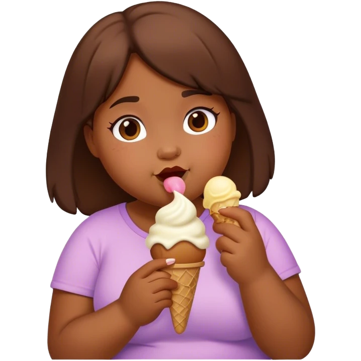 fat girl eating ice cream emoji