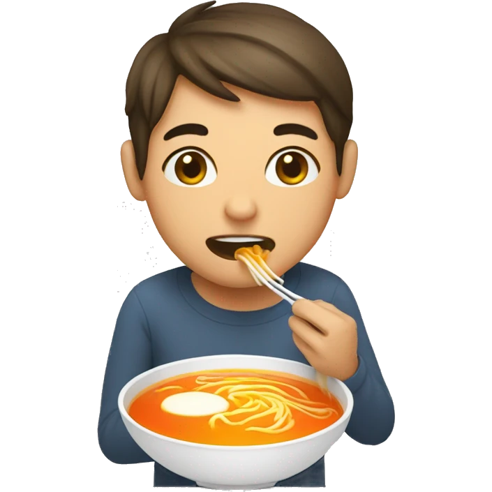 person eating hot broth emoji