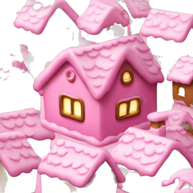 Pink gingerbread house  emoji