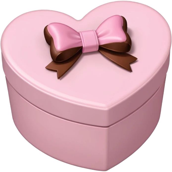 pale pink heart box, pale pink bow, filled with chocolates inside emoji