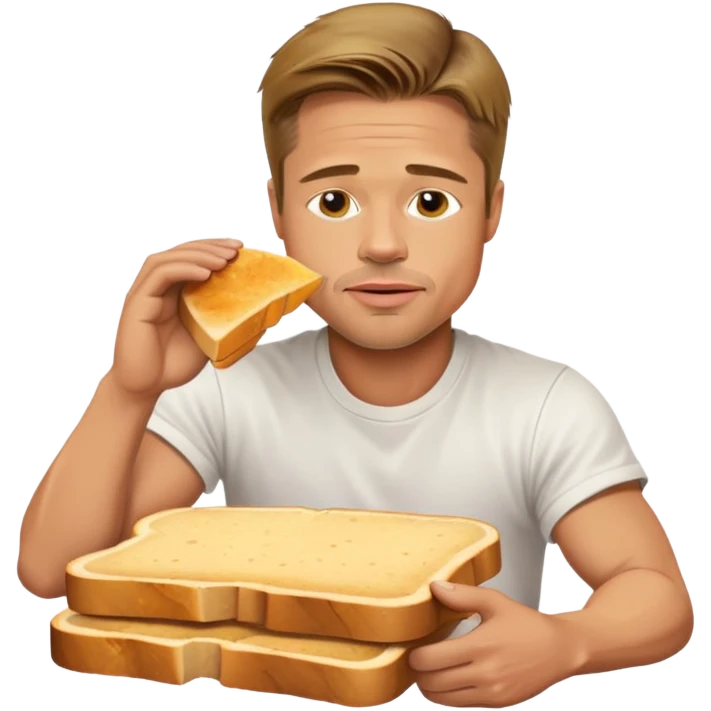 Brad Pitt lying on a slice of bread emoji