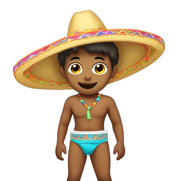 Boy in a diaper and sombrero  emoji