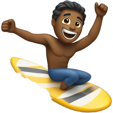 Surfing on water smiling  emoji