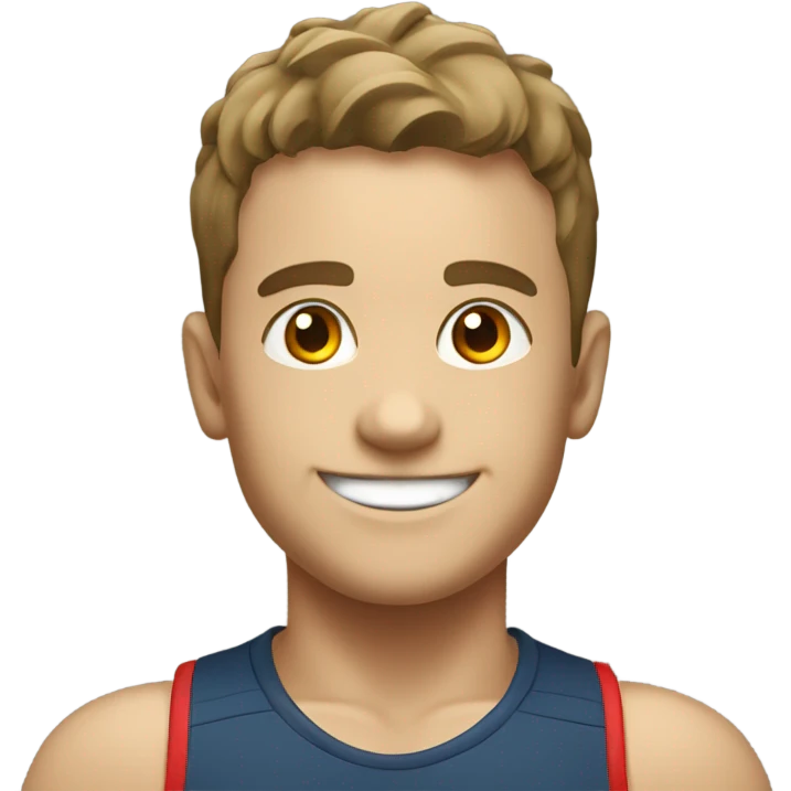 Crossfiter smiling boy in red emoji