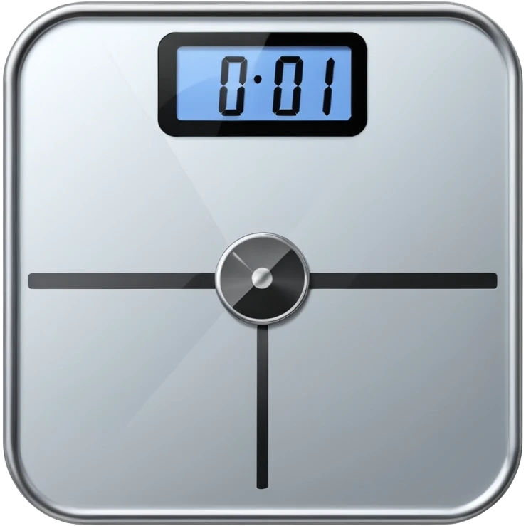 Digital weight scale with 0:00 on it emoji