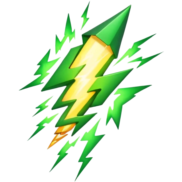 make warm light Green lightning emoji