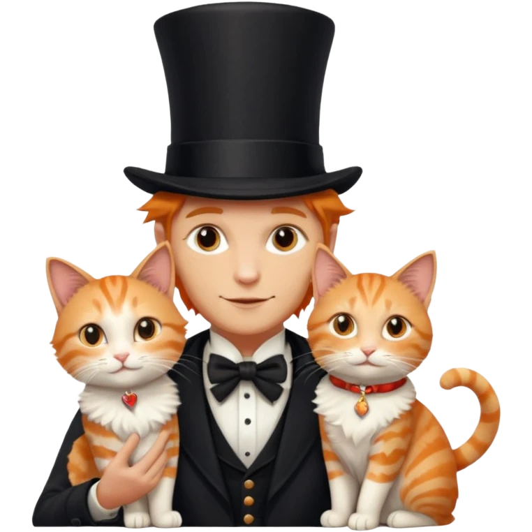 magician couple and their pet cat emoji