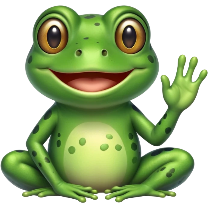 smiling frog waving emoji
