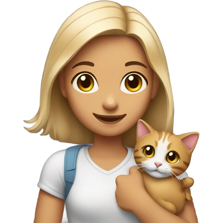 Girl with a cute cat emoji