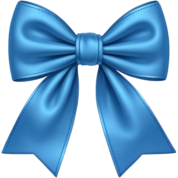 Blue bow, cozy emoji
