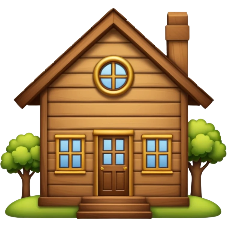 wood house emoji