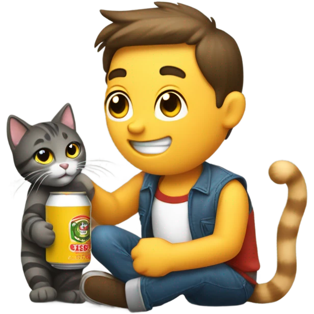 Drinking beers with my cat emoji