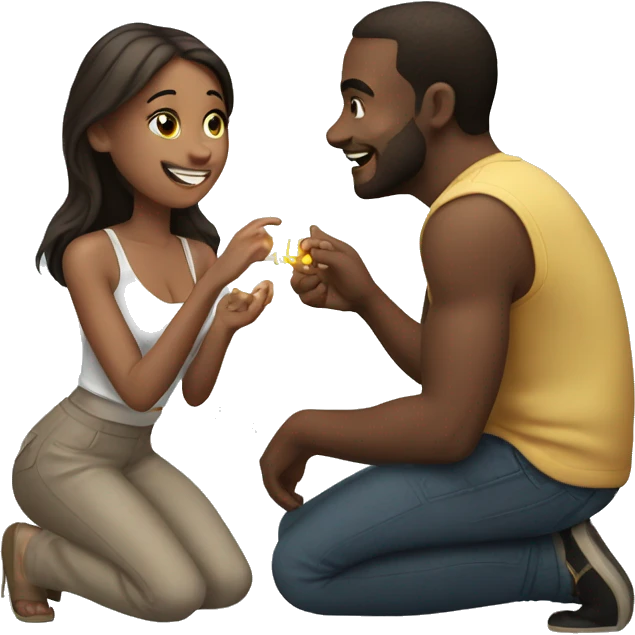 A man proposes to a girl emoji