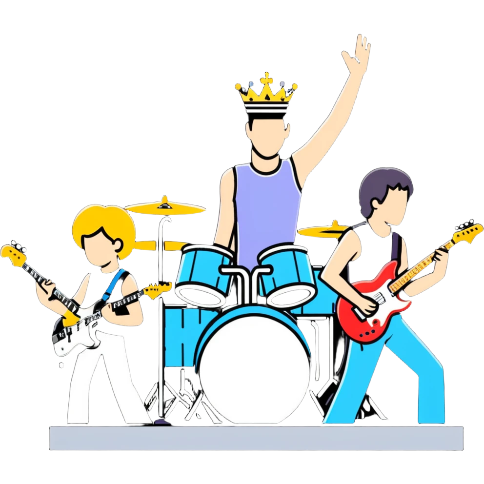 Queen rock band members performing together emoji