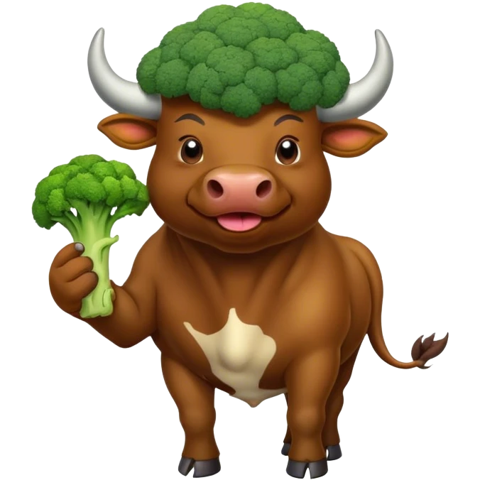 Bull eating broccoli  emoji