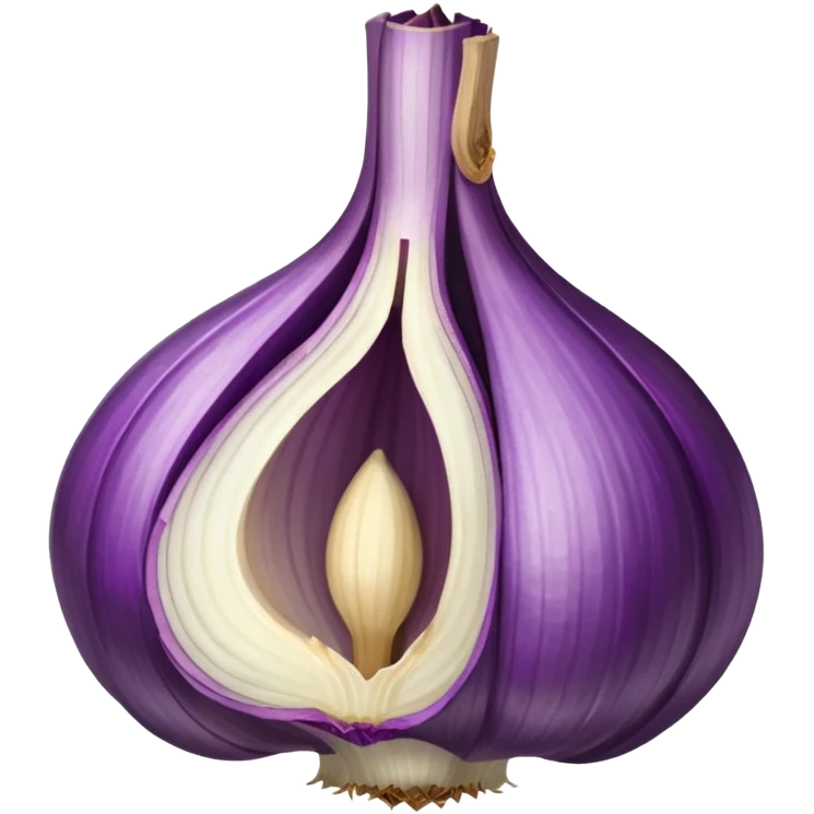 purple garlic with cut piece emoji