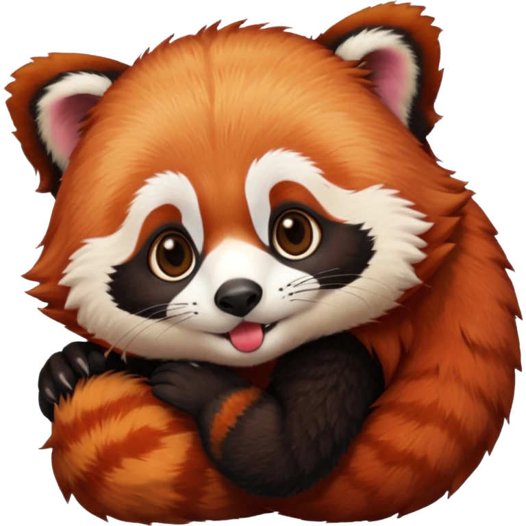 kiss red panda emoji
