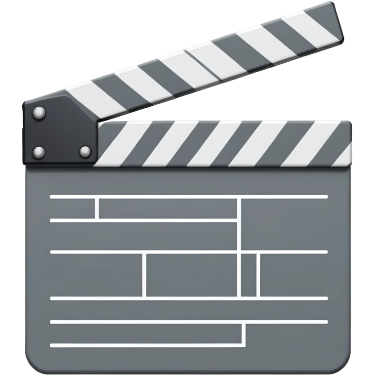 minimalist movie clapperboard with single diagonal line and thin geometric outline emoji