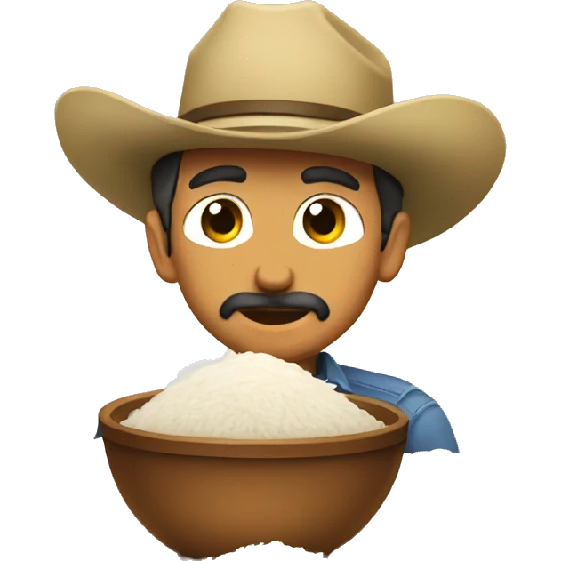 bowl of rice with cowboy  emoji