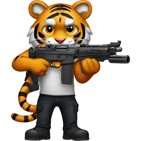 Tiger with guns emoji