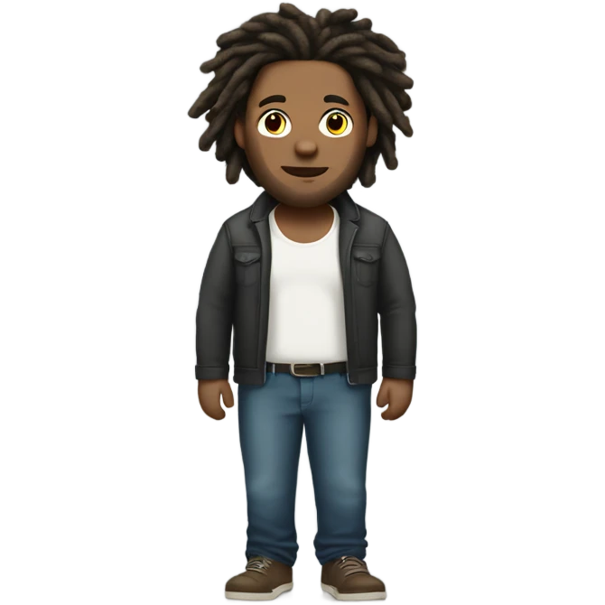 plus size white skin man with locs full body emoji