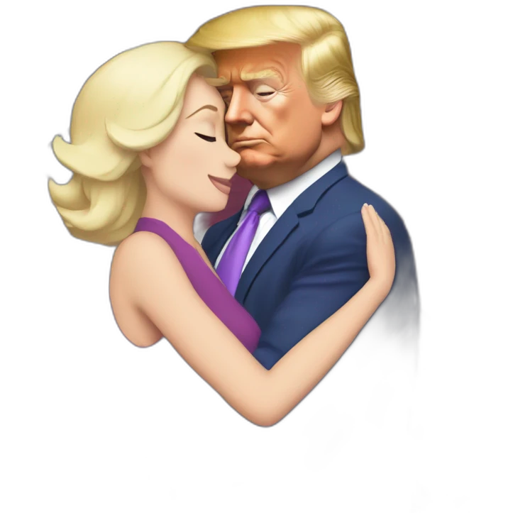Trump hugging lana Rhodes emoji