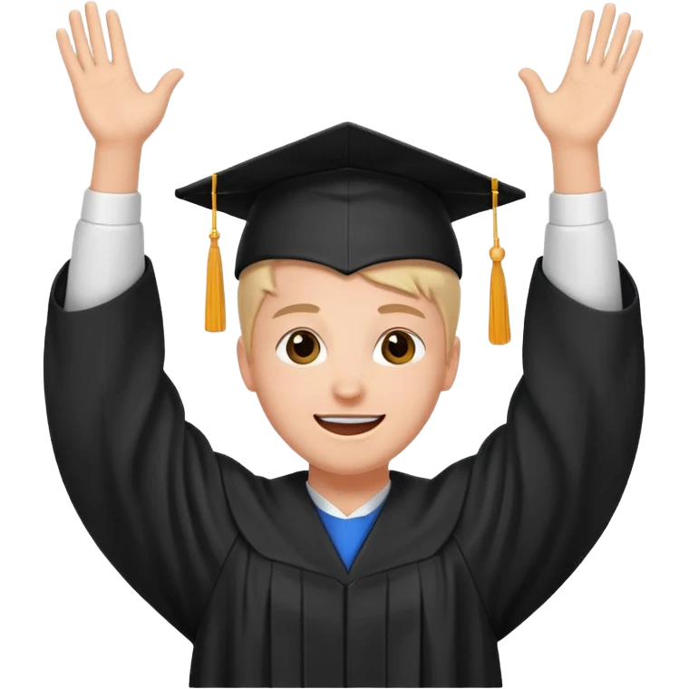 happy student raising arms emoji