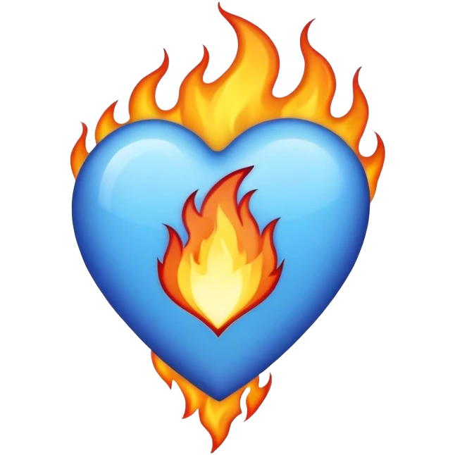 Fire blue heart emoji