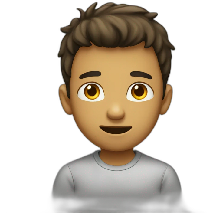A boy in attitude face reaction emoji
