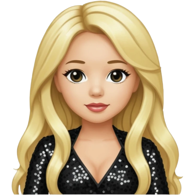Sabrina Bryan from Cheetah Girls with long blonde hair, black sequin outfit emoji