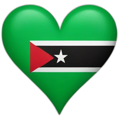 Sudanese flag in green heart emoji