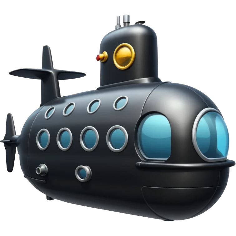 can you generate an emoji of a small black submarine with only two portholes? emoji