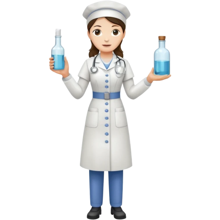 Victorian full body nurse holding medicine bottle emoji