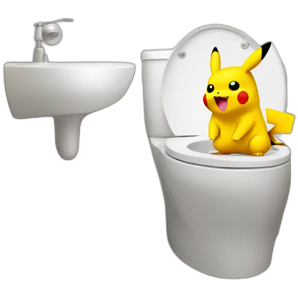 Pikachu in thé toilet emoji